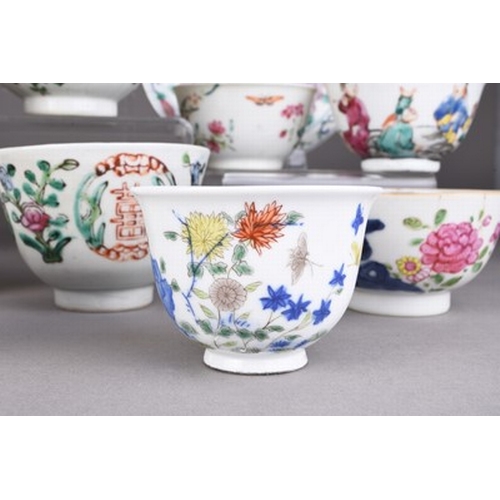 68 - A group of Chinese famille rose porcelain, 18th century and later Including: A 'month cup' bearing K... 