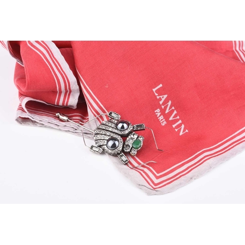 195 - A Lanvin brooch pin in the form of an insect, 7.5cm long (including pin), with accompanying Lanvin p... 