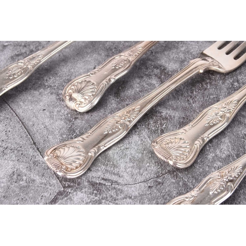 21 - A harlequin collection of Kings pattern silver flatware, comprising; four sauce ladles, a tablespoon... 