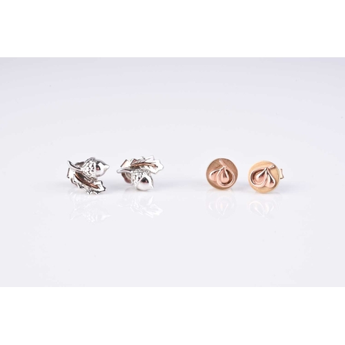 234 - A pair of 9ct rose gold Clogau stud earrings, each with stylised heart design, weight approx 2.4g, t... 