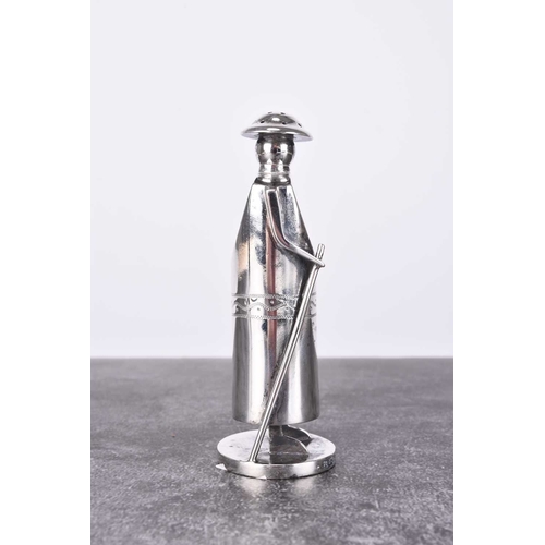 27 - An Edwardian novelty figural silver pepper pot, Cornelius Desormeaux Saunders & James Francis Hollin... 