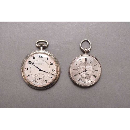 273 - A Tissot silver open face pocket watch Circa 1936, 15 jewel bridge plate movement, stem wind and set... 