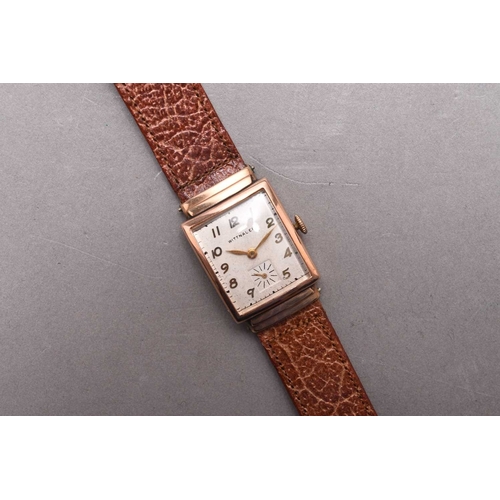 309 - Wittnaur: A mid-size 14ct rose gold wristwatch Date: Circa 1940 Movement: 17 jewel Cal.9WN manual wi... 