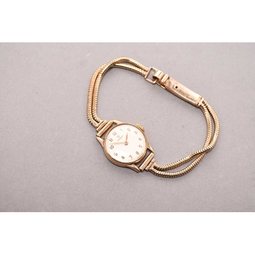 320 - Omega: A lady's 9ct gold bracelet watch Reference: 456.031 Date: 1952 Movement: 17 jewel Cal.244 man... 