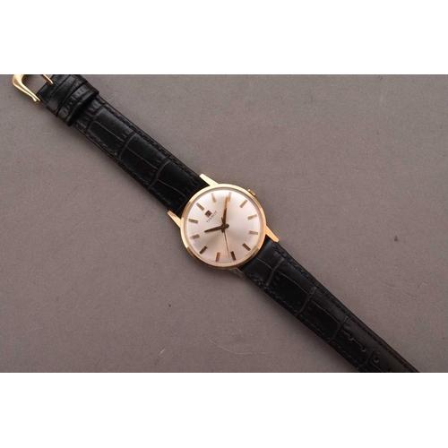 327 - Tissot: A gentleman's 18ct gold wristwatch Date: Circa 1970 Movement: Jewelled manual wind Dial: Sun... 