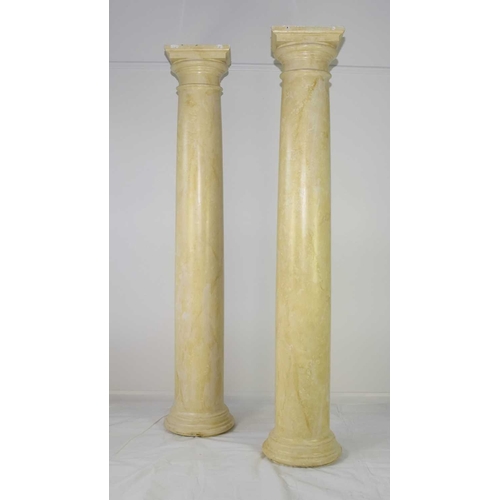 402 - A pair of large classical revival plaster columns Second half 20th century, of Tuscan order, hollow ... 