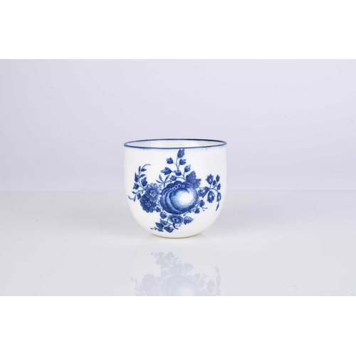 432 - An unusual Caughey porcelain 'Apple and Damsons' finger bowl or pot, circa 1777-84, the unglazed bas... 