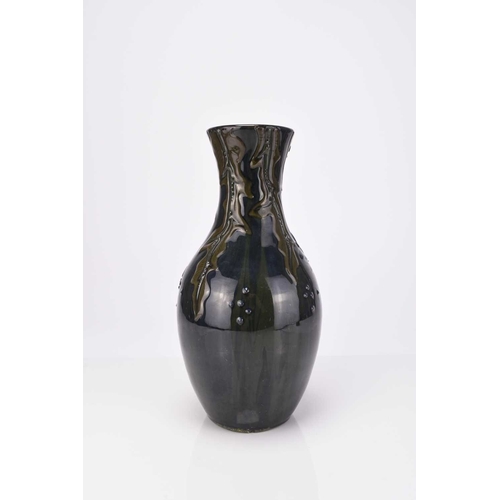 495 - Sir Edmund Harry Elton - An Elton Ware (Clevedon Sunflower Pottery) A vase, circa 1890-1900, slip de... 