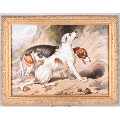 504 - An English porcelain plaque painted by Robert F. Perling, possibly Royal Worcester or Kerr & Binns p... 