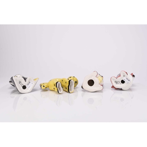 517 - A group of four Lorna Bailey models of cats, comprising Mousetrap Cat, 13cm high, Super Cat, 13cm hi... 