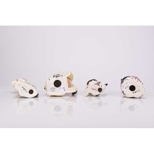 518 - A group of four Lorna Bailey models of cats, comprising Shaggy, 14cm high; Sandy, 10cm high; Ethan, ... 