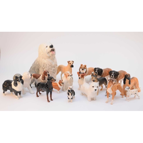 561 - A collection of Beswick models of dogs, comprising a Cocker Spaniel, Jack Russell Terrier, Habujah o... 