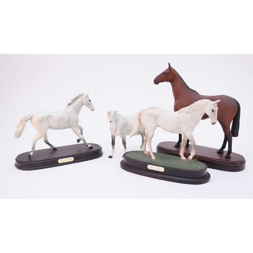 565 - A Beswick dapple grey Arab horse; together with a Beswick Racing Horse figure of 'One Man'; and Roya... 