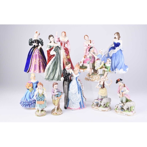 568 - A collection of figures comprising Royal Worcester - 'Delphine', modelled by Sybil V. Williams and J... 