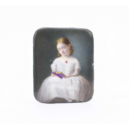 572 - John Simpson (1811-after 1871), a rectangular portrait miniature titled 'The Young Student', dated 1... 