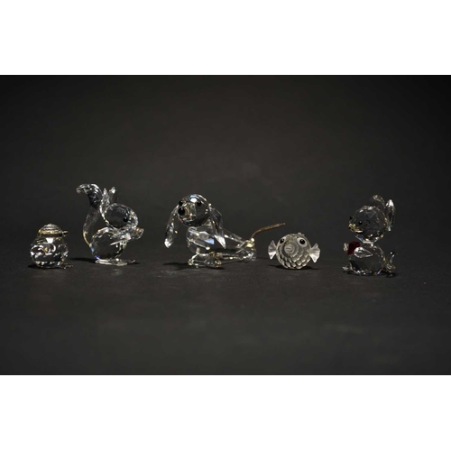 591 - A collection of boxed Swarovski Crystal animal models, comprising Dolphin (190365), Large Turtle (76... 