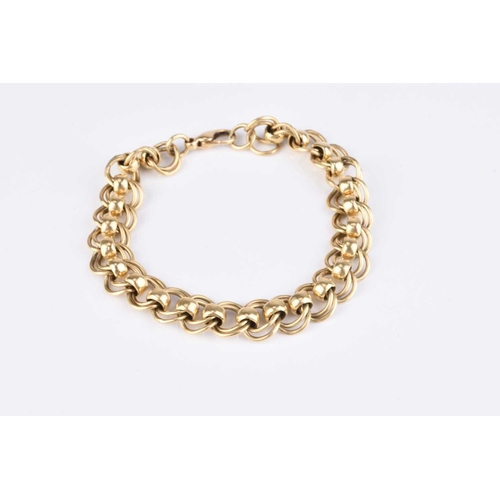 64 - An 18ct gold decorative link bracelet, with lobster claw fastening, 19.5cm long, weight approx 31.7g