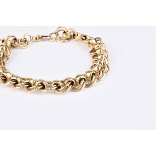 64 - An 18ct gold decorative link bracelet, with lobster claw fastening, 19.5cm long, weight approx 31.7g