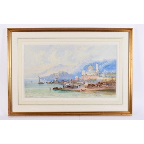 675 - Frank Catano (1880-1920) Lake Maggiore, signed lower left, watercolour, 28 x 48 cm, frame 46 x 66 cm... 