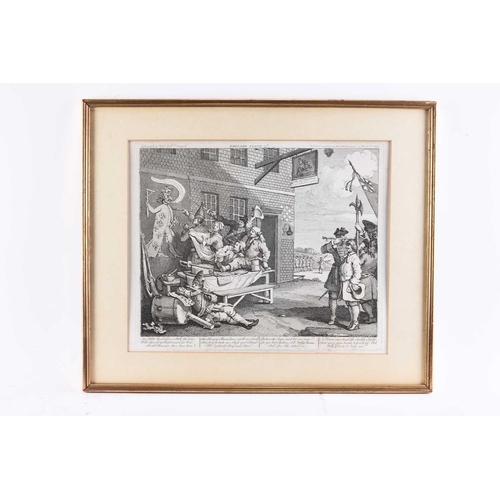 677 - After William Hogarth (1697-1764) France plate 1st and England plate 2nd - The Invasion, engravings,... 