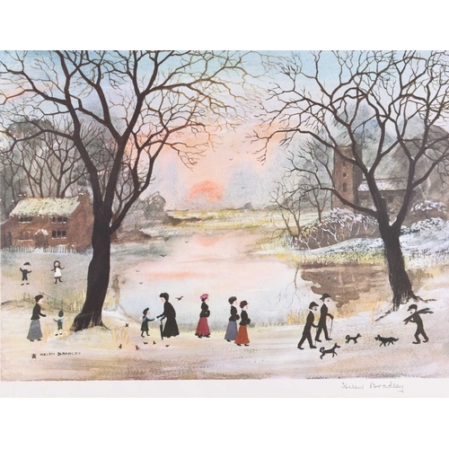 682 - Helen Bradley (1900-1979) Going Home through the Snow and On a Beautiful Winters Day, Ex Gallery Sto... 