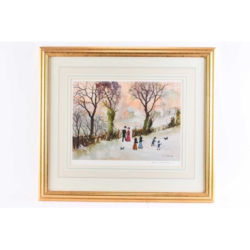 682 - Helen Bradley (1900-1979) Going Home through the Snow and On a Beautiful Winters Day, Ex Gallery Sto... 