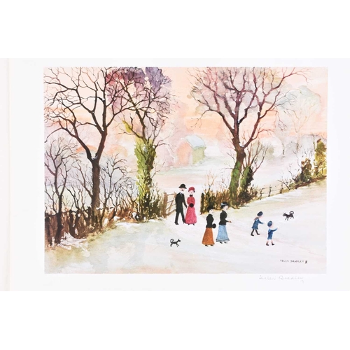 682 - Helen Bradley (1900-1979) Going Home through the Snow and On a Beautiful Winters Day, Ex Gallery Sto... 