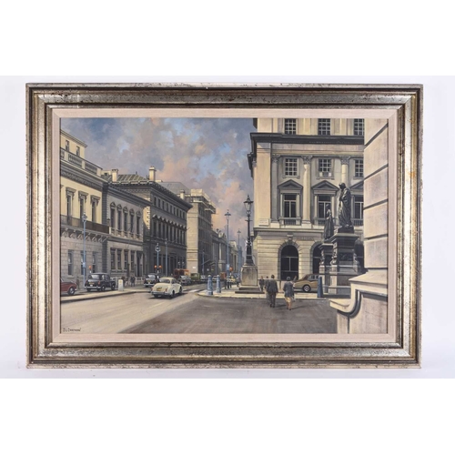 693 - John L Chapman (b.1946) Pall Mall, London, signed lower left, oil on board, 50.5 x 76.5 cm, frame 65... 