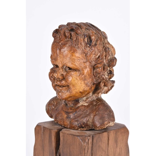 729 - Circle of Jacob Epstein (1880-1959) Bust of a Young Boy, head and shoulders, dated 1951, plaster scu... 