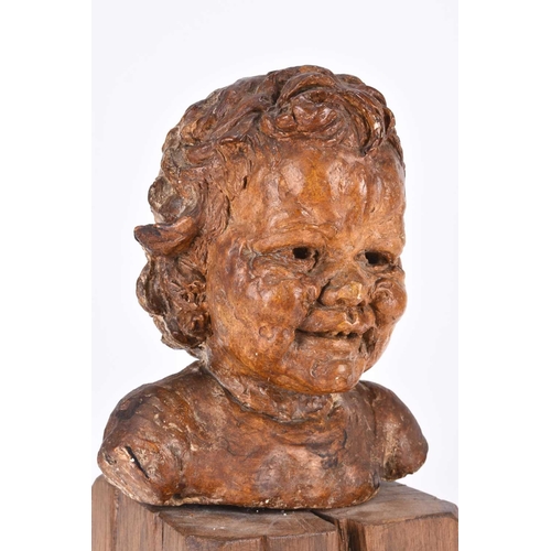 729 - Circle of Jacob Epstein (1880-1959) Bust of a Young Boy, head and shoulders, dated 1951, plaster scu... 