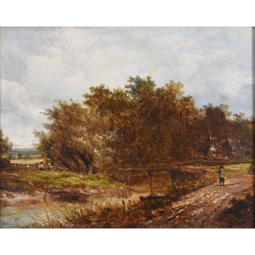 731 - Joseph Thors (1835-1920) River Landscape, signed lower right, 22.5 x 30 cm, frame 31 x 37 cm