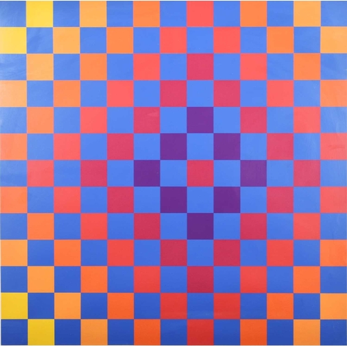 737 - Op Art Composition with Squares, style of Hugh Demarco (1932-1995) screenprint, 76 x 76 cm, frame 87... 