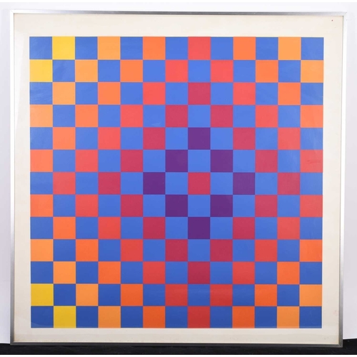 737 - Op Art Composition with Squares, style of Hugh Demarco (1932-1995) screenprint, 76 x 76 cm, frame 87... 