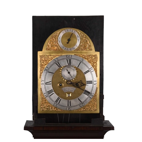 46 - A George III mahogany brass dial longcase clock The dial signed James Gordon, Perth The hood with ca... 