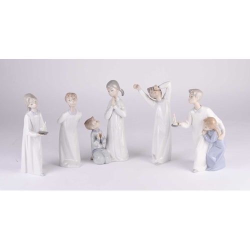 116 - A set of seven Lladro porcelain figures of young boys and girls, model numbers 04779-04874 inclusive... 