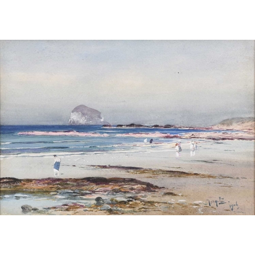 141 - Thomas Swift Hutton (c.1860-1935) Bass Rock, Scotland from the beach, signed and dated 1906 lower ri... 