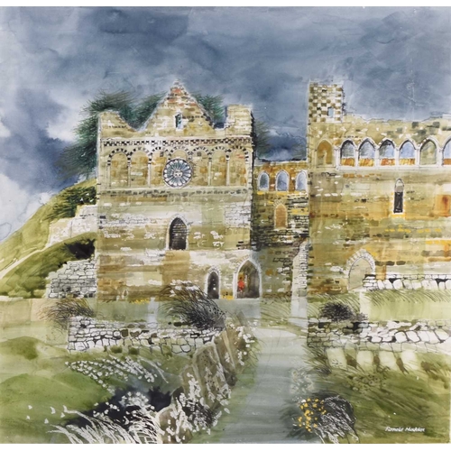 144 - Ronald Maddox (1930-2018) Bishop's Palace, St Davids, Pembrokeshire, signed lower right, watercolour... 