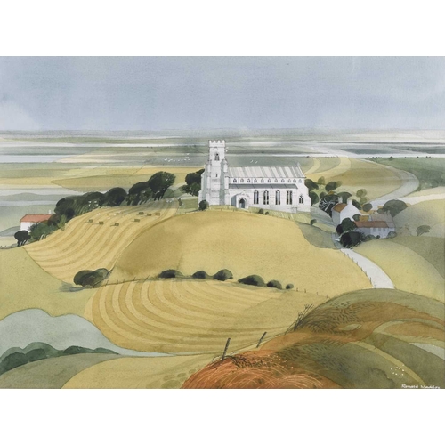 147 - Ronald Maddox (1930-2018) Salthouse Church, North Norfolk, signed lower right, watercolour, 35.5 x 4... 