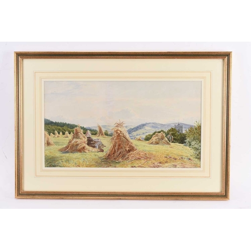 150 - John Sinclair (c.1872-c.1922) Workers in the Hayfields, signed lower left, watercolour, 24 x 42 cm, ... 