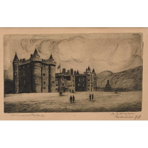 154 - Walter E Law (1865-1942) Three Etchings of Edinburgh, including Edinburgh Castle, Princes Street and... 