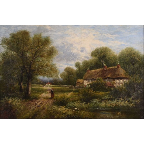 166 - John Gunson Atkinson (act. 1849-c.1880) Near Petersfield, Hampshire, figures walking along a rural p... 