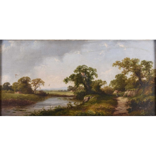 168 - Thomas Stanley Barber (act. 1891-1899) Rural Riverside Landscape, signed lower centre, oil on canvas... 