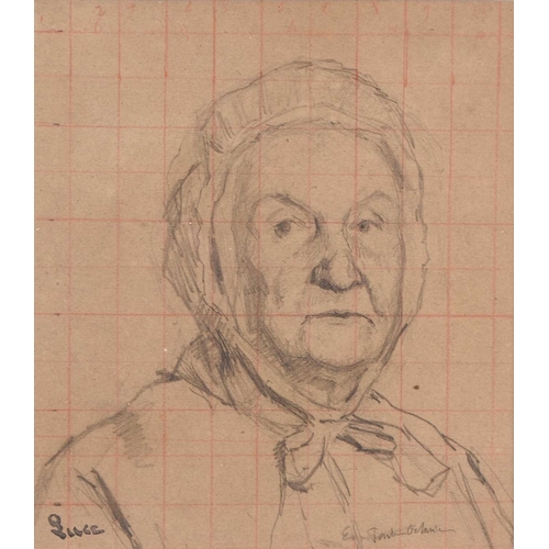 174 - Maximilien Luce (French, 1858-1941) Sketch of an elderly woman in bonnet, signed lower left, pencil ... 