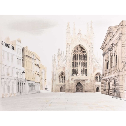 175 - ARR David Gentleman (b.1930) Bath Abbey Precinct, 1974, signed lower right, numbered 58/100 and blin... 