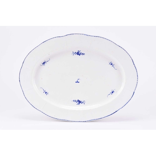 27 - A large Coalport John Rose 'Chantilly Sprigs' platter, circa 1800-1810, painted in underglaze blue w... 