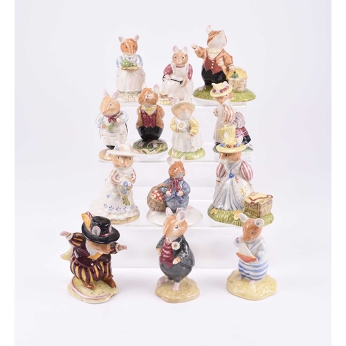 57 - A collection of Royal Doulton Brambly Hedge figures, 'Mrs Apple', 'Mr Apple', 'Clover', 'Primrose Pi... 