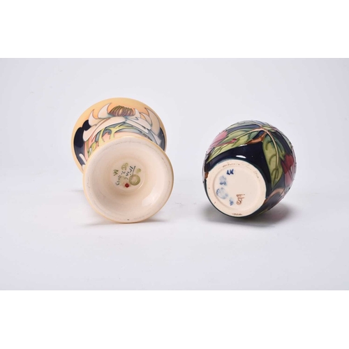 68 - Two contemporary Moorcroft vases, the first 'Simeon', dated 2001, 10cm high; the second a Trial inve... 