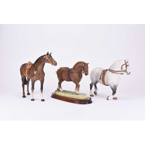 85 - A Border Fine Arts model of a Suffolk Stallion, limited edition 769/950 (mane ribbons broken but par... 