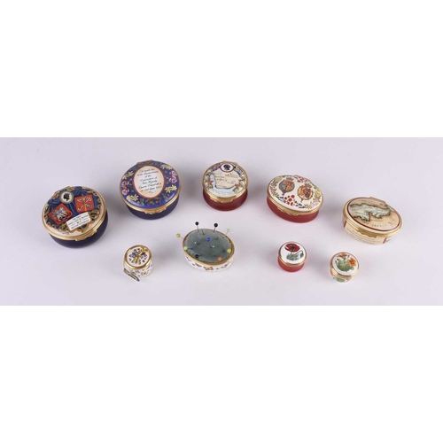 93 - A group of Halcyon Days enamel boxes, comprising State Visit of HM The Queen and HRH Duke of Edinbur... 