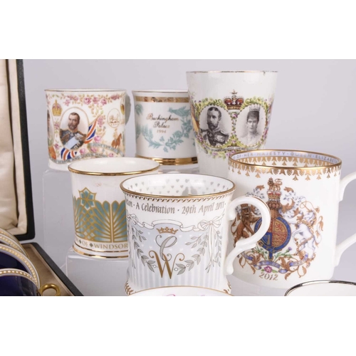 96 - A mixed lot of ceramics to include a pair of Limoges blush ivory vases, three Royal Crown Derby imar... 